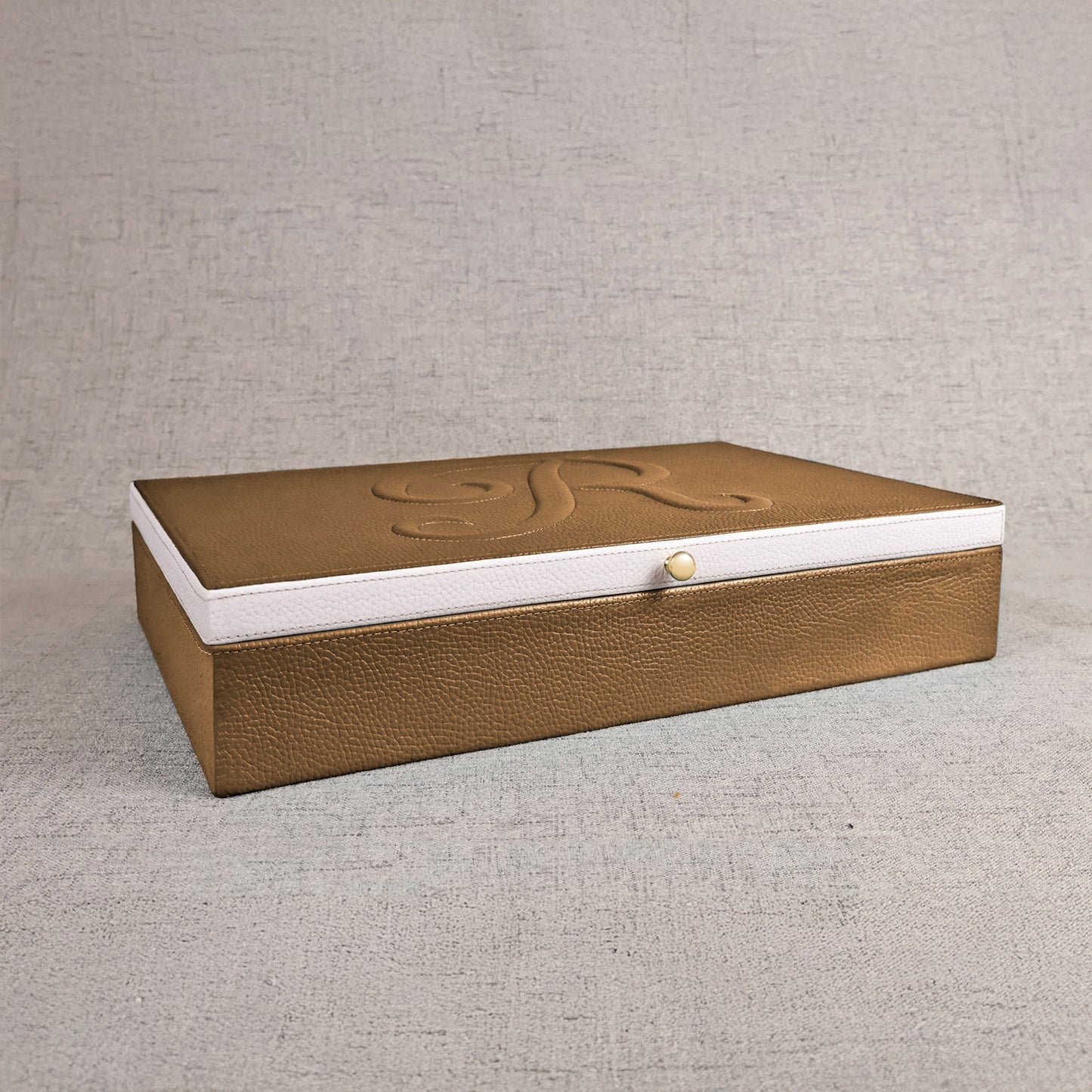 Jewelry box Italian Leather Golden Color