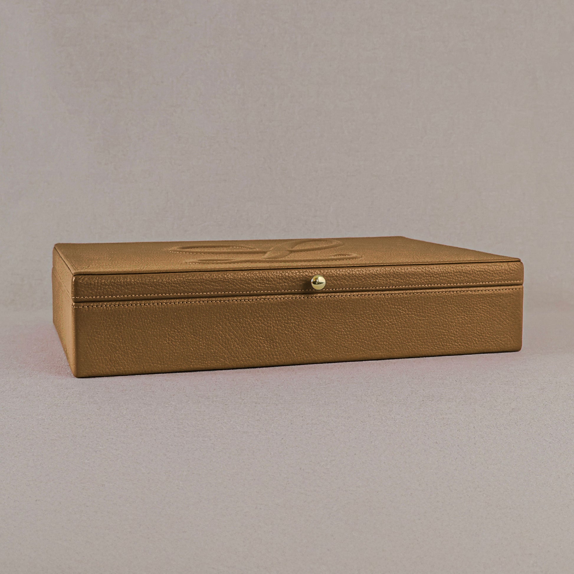 Jewelry box Italian Leather Golden Color